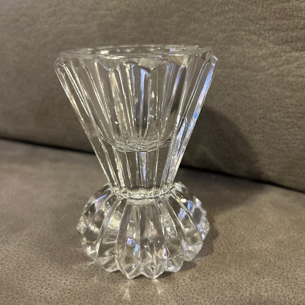 50%offw❤️MidCentury flip crystal vase or Holds 2 types candles Japan studio Nova